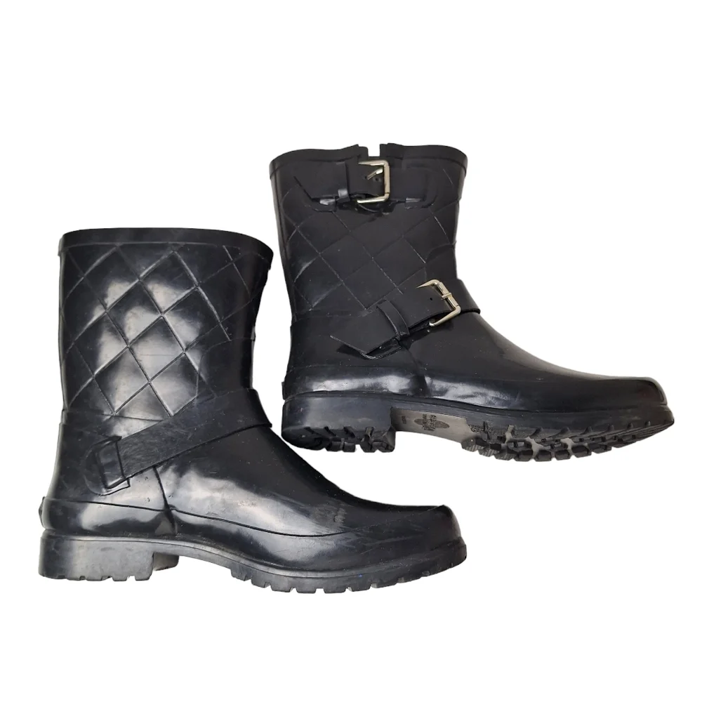 Sperry Topsider Falcon Rubber Black Rain Boots‎